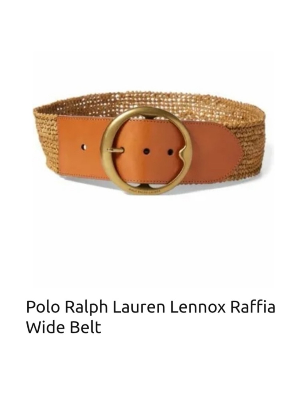 Polo Ralph Lauren Lennox Raffia Wide Buckle Belt